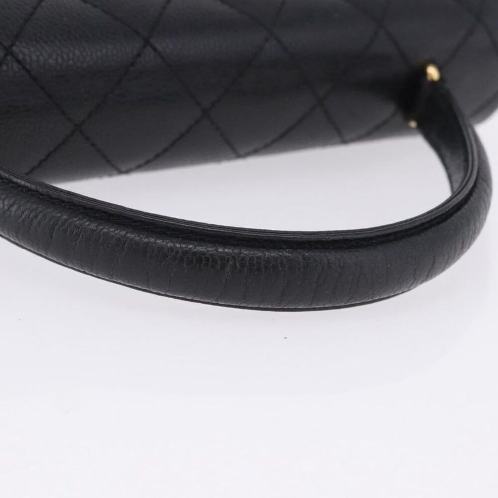 Chanel Coco Top Handle Quilted Caviar With Lizard Black Leather Handbag - Picture 5 of 16